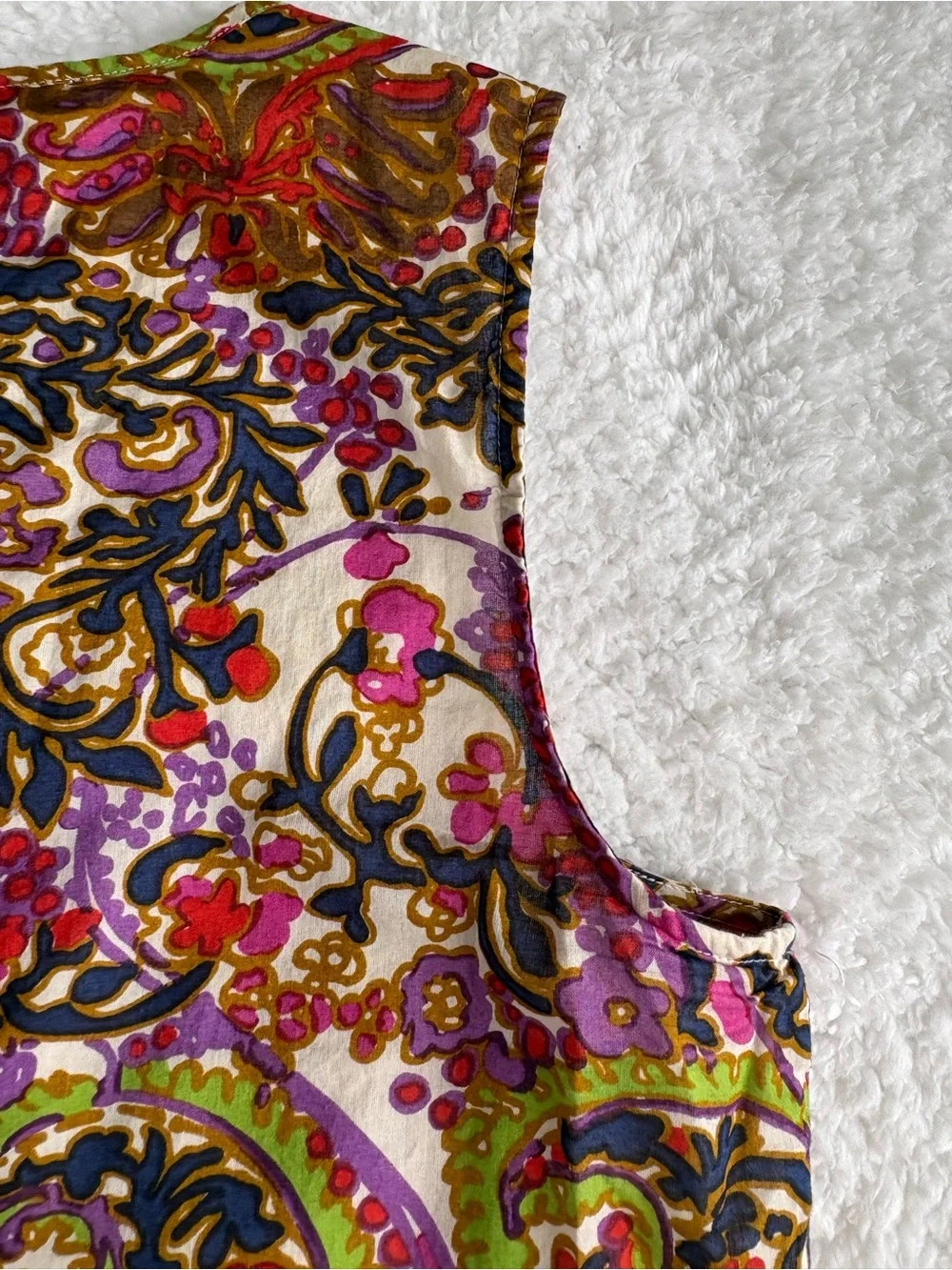 Talbots Lined Paisley Print Shell - Size 16 (XL) - Picture 11 of 15